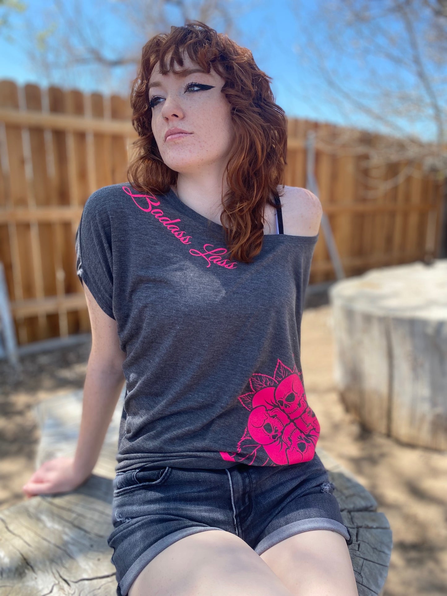 Flowy Circle Top in Dark Heather Grey