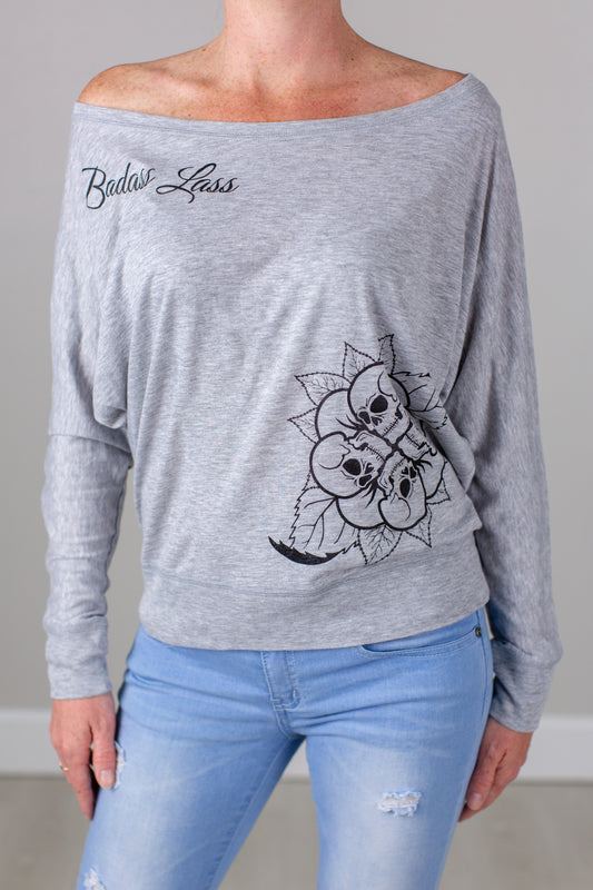 Flowy Long Sleeve in Heather Grey