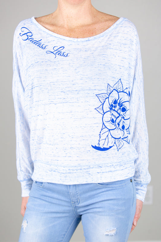 Flowy Long Sleeve in Blue Marble