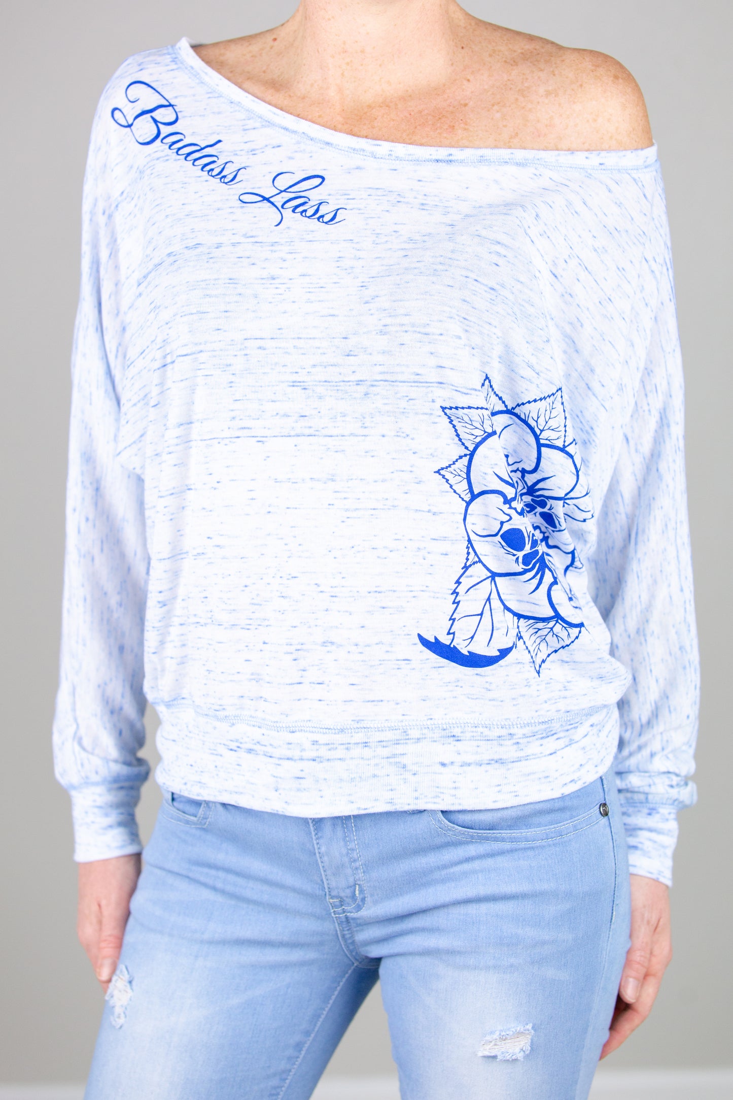 Flowy Long Sleeve in Blue Marble