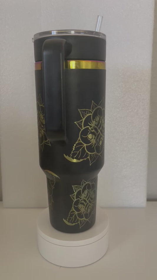 BAL tumbler skull flowers