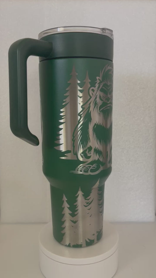 Bigfoot Hate People green tumbler
